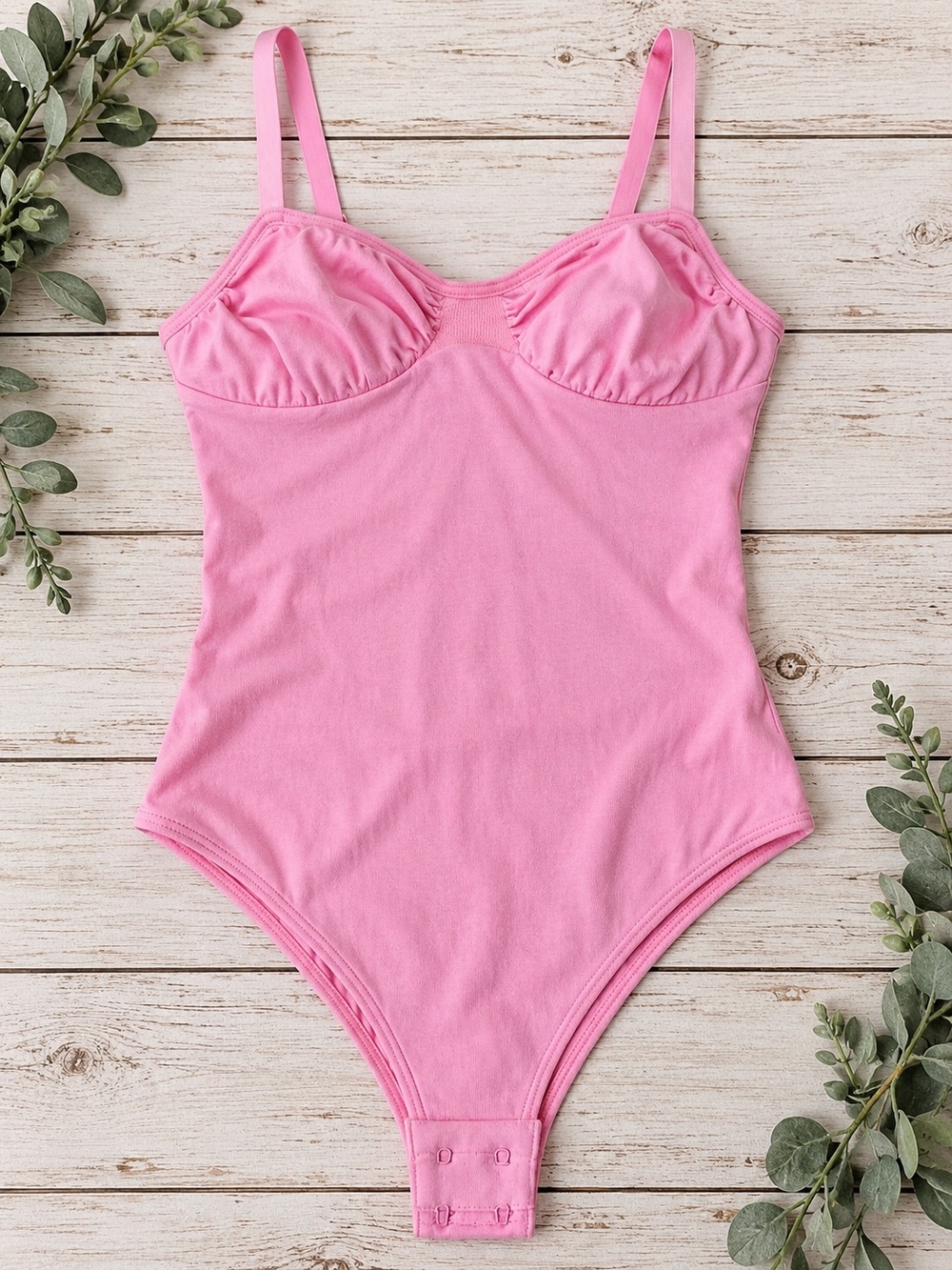 Pink Ruched Bust Cami Bodysuit Size S/M